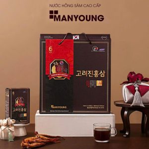 Nước Hồng Sâm 6 Năm Tuổi ManYoung Tăng Cường Sinh Lực, Phục Hồi Sức Khoẻ, Trí Nhớ(Hộp 30 gói x 70ml)